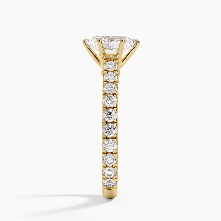 Sienna Three-Quarter Coverage Diamond Ring Yellow Gold 18k Oval Engagement Ring
