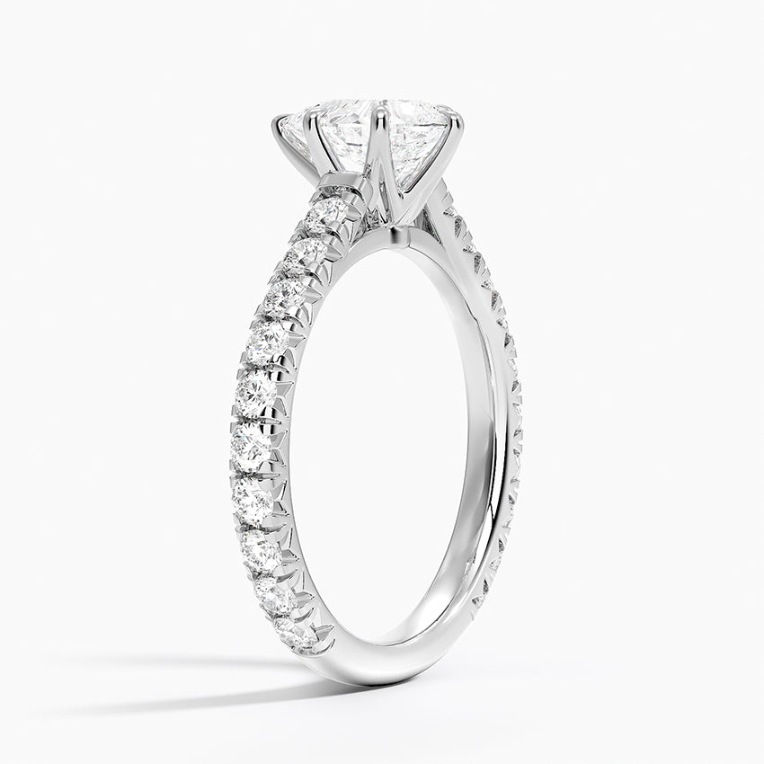 Sienna Three-Quarter Coverage Diamond Ring Platinum Pear Engagement Ring