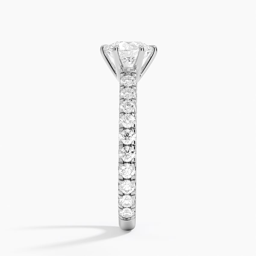 Sienna Three-Quarter Coverage Diamond Ring Platinum Round Engagement Ring