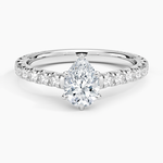 Sienna Three-Quarter Coverage Diamond Ring Platinum Pear Engagement Ring