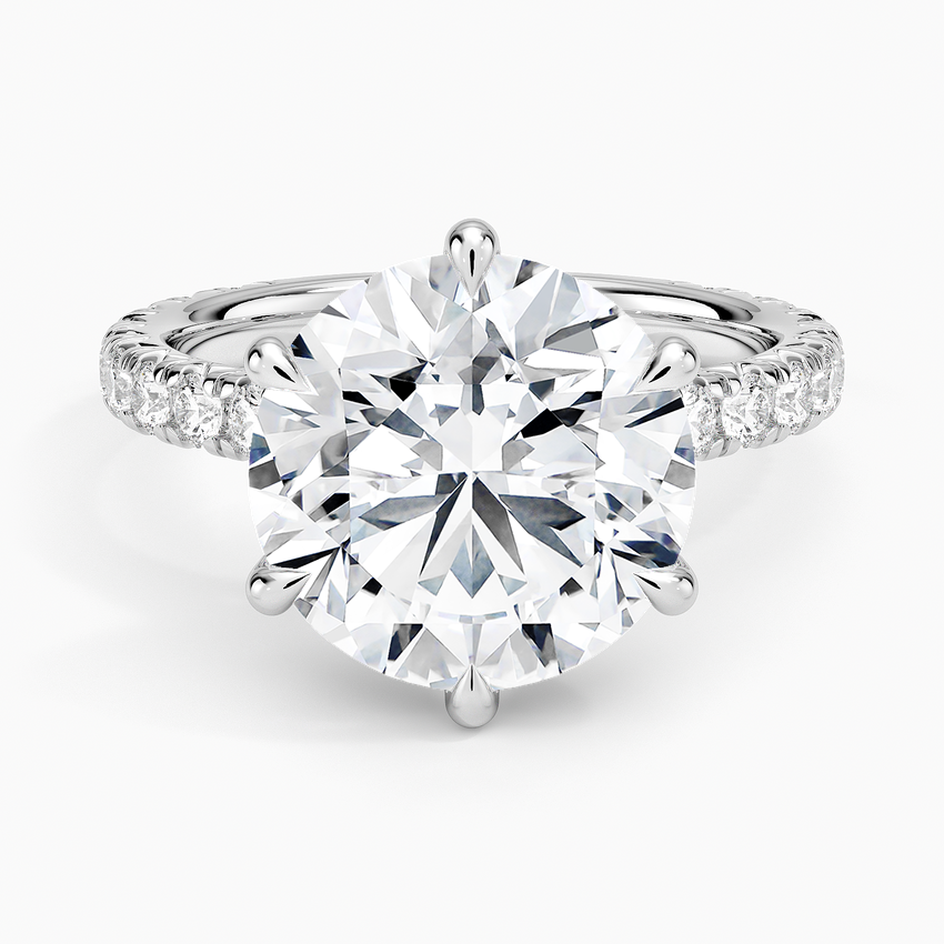 Sienna Three-Quarter Coverage Diamond Ring Platinum Round Engagement Ring