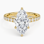 Sienna Three-Quarter Coverage Diamond Ring Yellow Gold 18k Marquise Engagement Ring