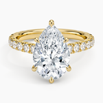 Sienna Three-Quarter Coverage Diamond Ring Yellow Gold 18k Pear Engagement Ring