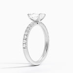Amelie Half Coverage Diamond Ring Platinum Emerald Engagement Ring