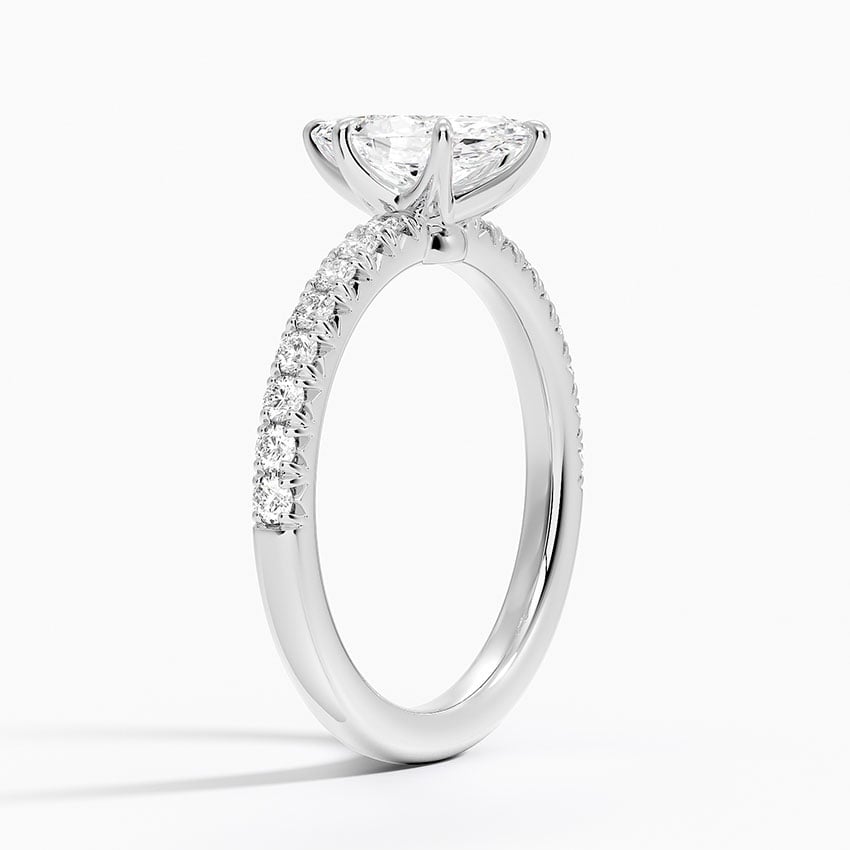 Amelie Half Coverage Diamond Ring Platinum Marquise Engagement Ring
