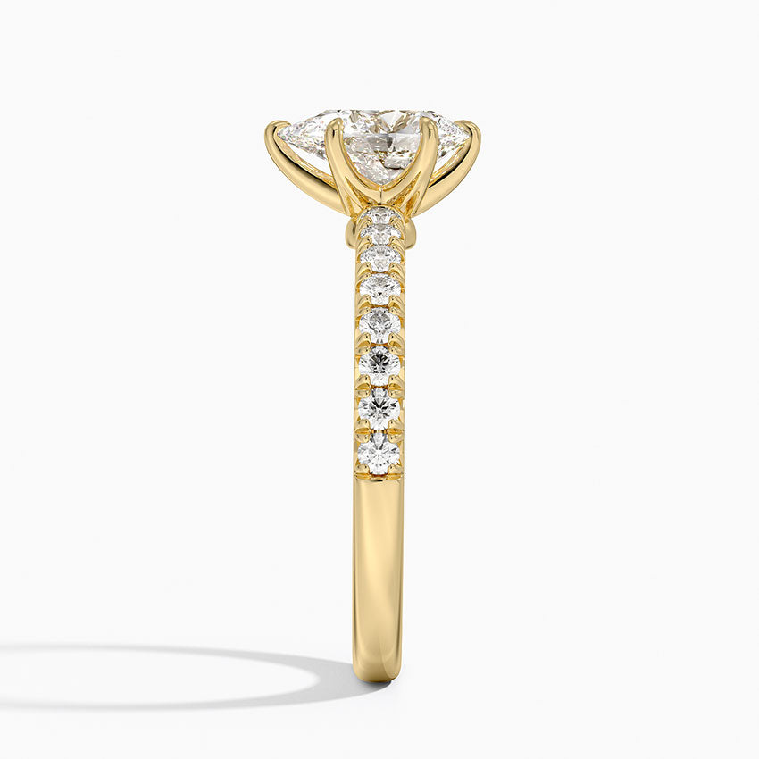 Amelie Half Coverage Diamond Ring Yellow Gold 18k Pear Engagement Ring