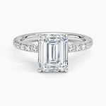 Amelie Half Coverage Diamond Ring Platinum Emerald Engagement Ring
