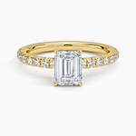 Amelie Half Coverage Diamond Ring Yellow Gold 18k Emerald Engagement Ring