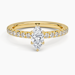 Amelie Half Coverage Diamond Ring Yellow Gold 18k Marquise Engagement Ring