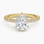 Amelie Half Coverage Diamond Ring Yellow Gold 18k Pear Engagement Ring