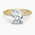 Amelie Half Coverage Diamond Ring Yellow Gold 18k Radiant Engagement Ring