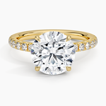 Amelie Half Coverage Diamond Ring Yellow Gold 18k Round Engagement Ring