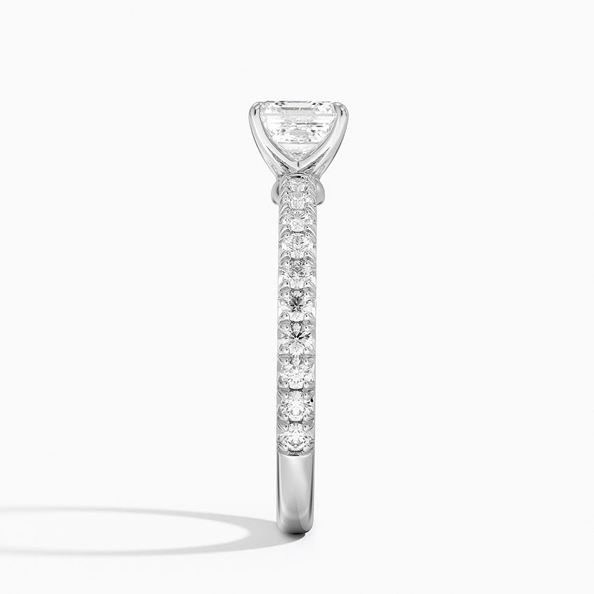 Amelie Three-Quarter Coverage Diamond Ring Platinum Asscher Engagement Ring