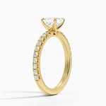 Amelie Three-Quarter Coverage Diamond Ring Yellow Gold 18k Asscher Engagement Ring