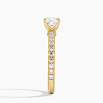 Amelie Three-Quarter Coverage Diamond Ring Yellow Gold 18k Cushion Engagement Ring