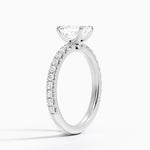 Amelie Three-Quarter Coverage Diamond Ring Platinum Emerald Engagement Ring
