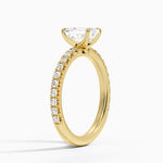 Amelie Three-Quarter Coverage Diamond Ring Yellow Gold 18k Emerald Engagement Ring