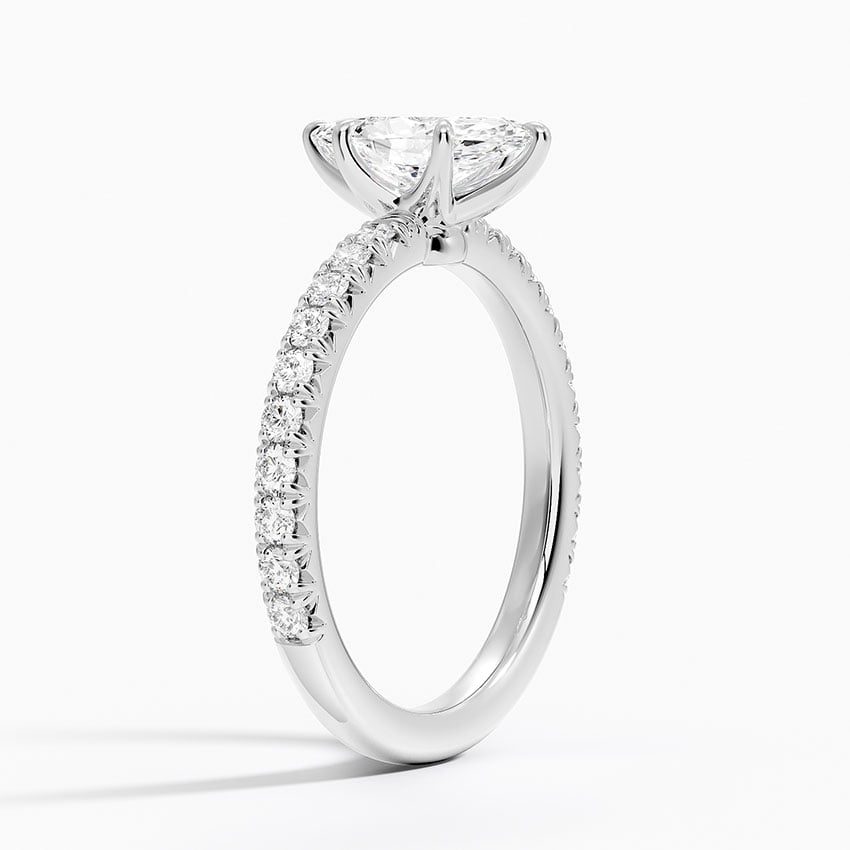 Amelie Three-Quarter Coverage Diamond Ring Platinum Marquise Engagement Ring