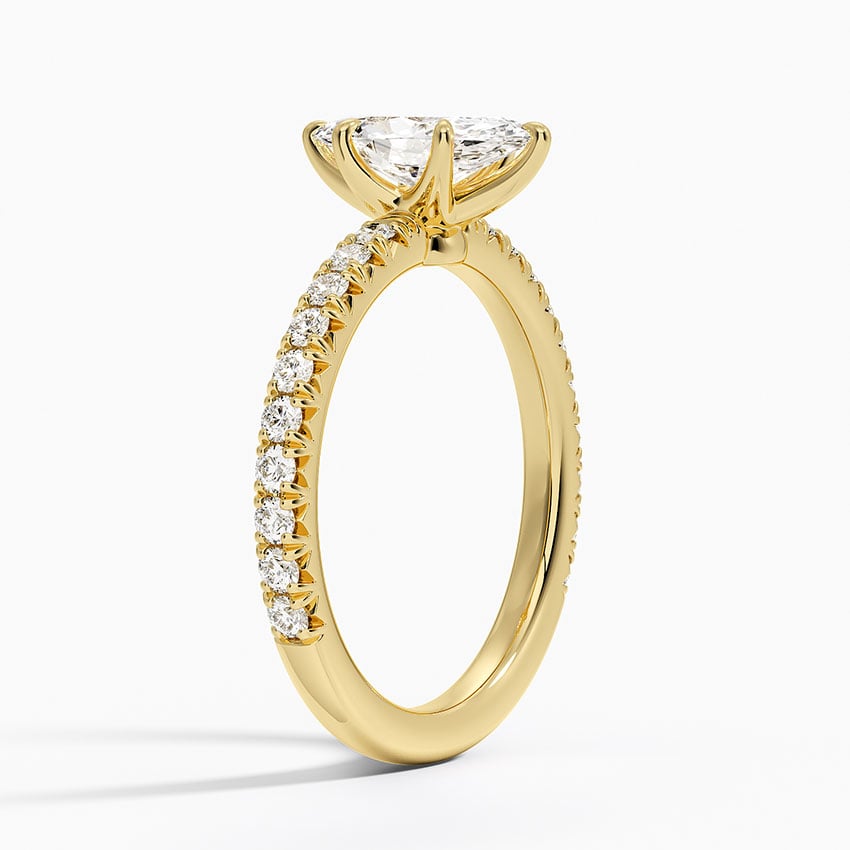 Amelie Three-Quarter Coverage Diamond Ring Yellow Gold 18k Marquise Engagement Ring