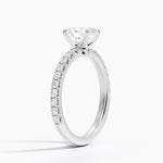 Amelie Three-Quarter Coverage Diamond Ring Platinum Oval Engagement Ring