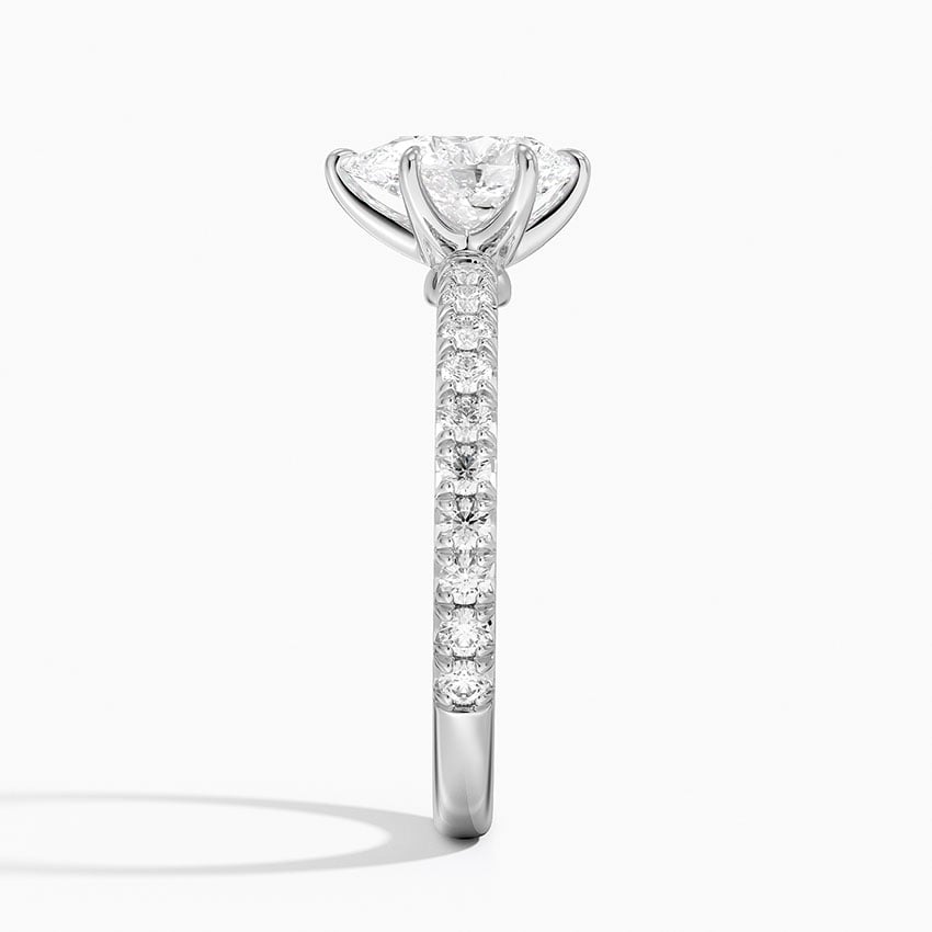Amelie Three-Quarter Coverage Diamond Ring Platinum Pear Engagement Ring