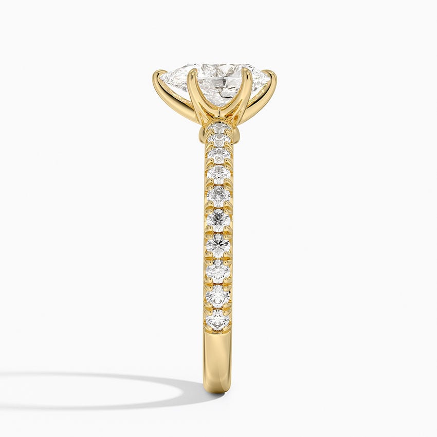 Amelie Three-Quarter Coverage Diamond Ring Yellow Gold 18k Pear Engagement Ring