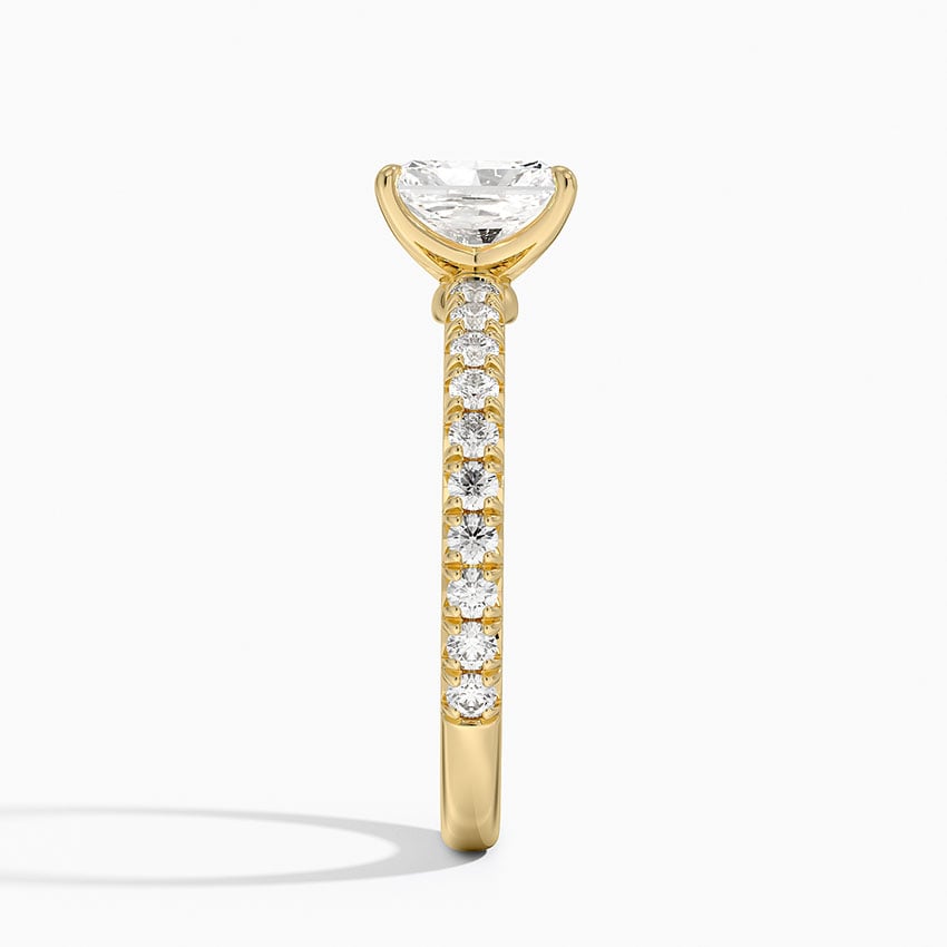 Amelie Three-Quarter Coverage Diamond Ring Yellow Gold 18k Radiant Engagement Ring