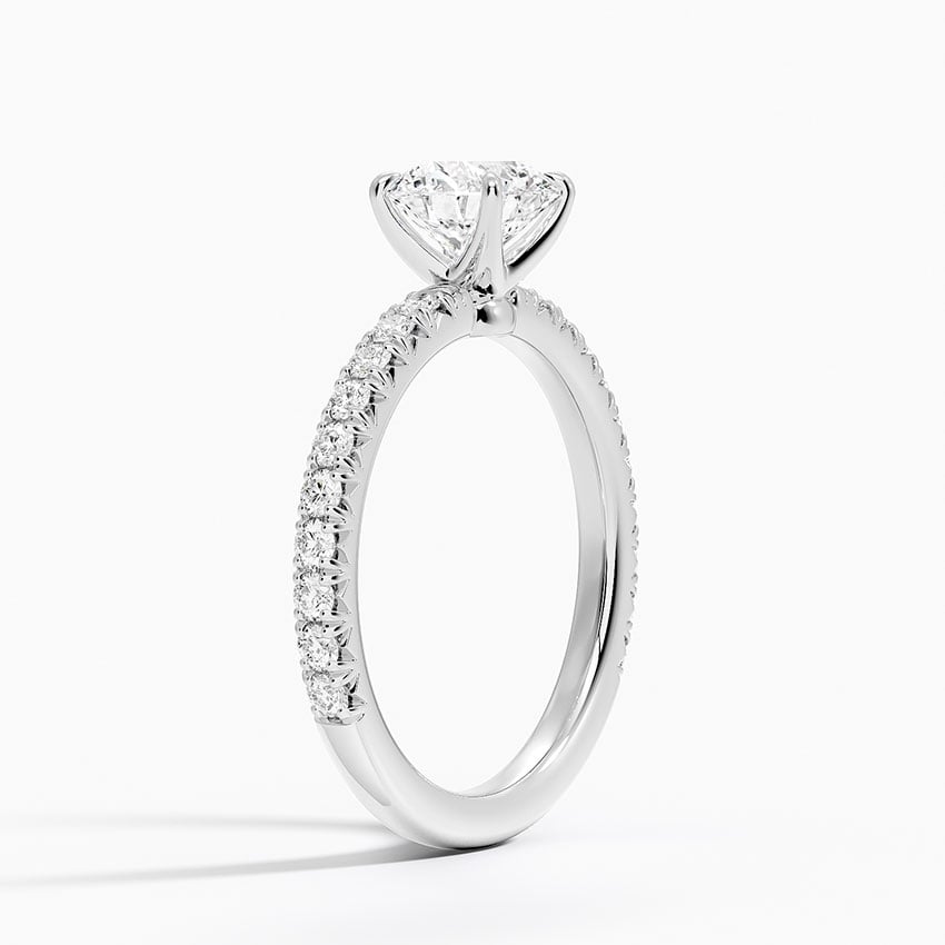 Amelie Three-Quarter Coverage Diamond Ring Platinum Round Engagement Ring