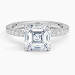 Amelie Three-Quarter Coverage Diamond Ring Platinum Asscher Engagement Ring