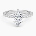 Amelie Three-Quarter Coverage Diamond Ring Platinum Marquise Engagement Ring