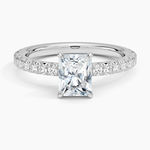 Amelie Three-Quarter Coverage Diamond Ring Platinum Radiant Engagement Ring