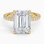Amelie Three-Quarter Coverage Diamond Ring Yellow Gold 18k Emerald Engagement Ring