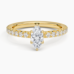 Amelie Three-Quarter Coverage Diamond Ring Yellow Gold 18k Marquise Engagement Ring