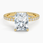 Amelie Three-Quarter Coverage Diamond Ring Yellow Gold 18k Radiant Engagement Ring