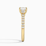 Amelie Three Stone Diamond Ring Yellow Gold 18k Asscher Engagement Ring