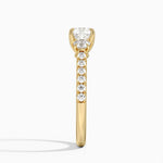 Amelie Three Stone Diamond Ring Yellow Gold 18k Cushion Engagement Ring