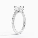Amelie Three Stone Diamond Ring Platinum Emerald Engagement Ring