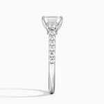 Amelie Three Stone Diamond Ring Platinum Emerald Engagement Ring