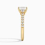 Amelie Three Stone Diamond Ring Yellow Gold 18k Emerald Engagement Ring