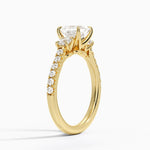 Amelie Three Stone Diamond Ring Yellow Gold 18k Princess Engagement Ring