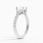 Amelie Three Stone Diamond Ring Platinum Radiant Engagement Ring