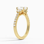 Amelie Three Stone Diamond Ring Yellow Gold 18k Radiant Engagement Ring