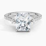 Amelie Three Stone Diamond Ring Platinum Radiant Engagement Ring