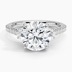 Amelie Three Stone Diamond Ring Platinum Round Engagement Ring