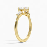 Luxe Cometa Three Stone Diamond Ring (1/3 ct. tw.) Yellow Gold 18k Asscher Engagement Ring