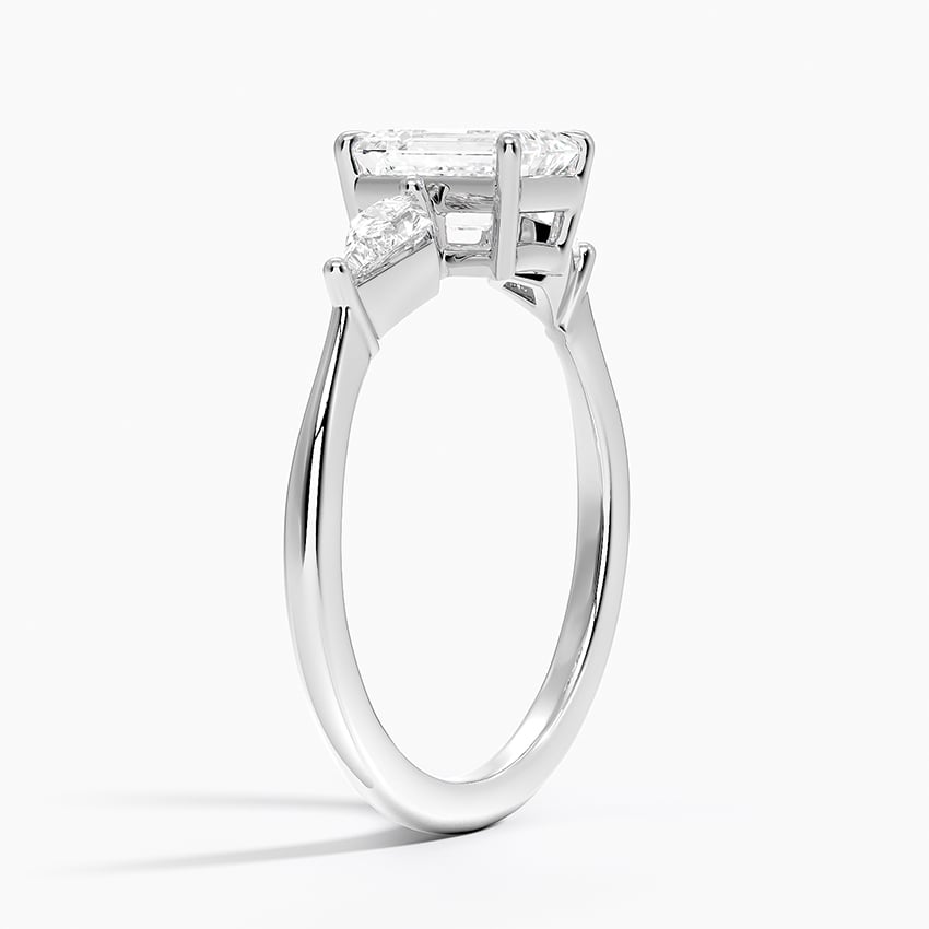 Luxe Cometa Three Stone Diamond Ring (1/3 ct. tw.) Platinum Emerald Engagement Ring