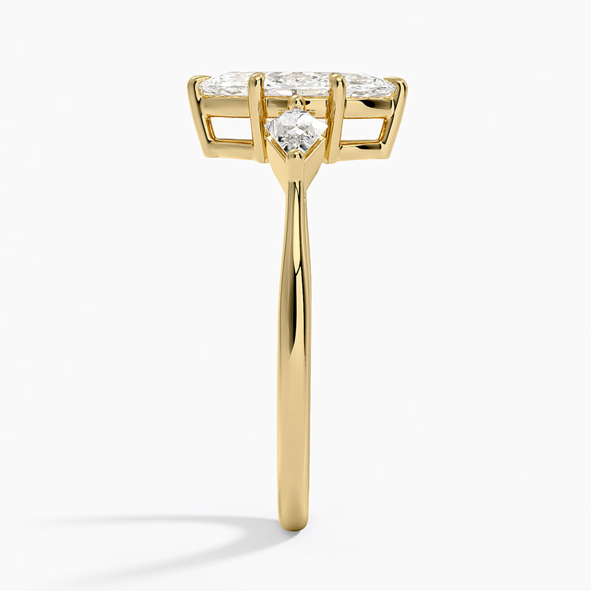 Luxe Cometa Three Stone Diamond Ring (1/3 ct. tw.) Yellow Gold 18k Marquise Engagement Ring