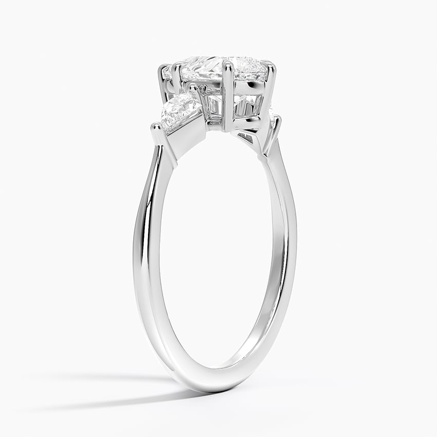 Luxe Cometa Three Stone Diamond Ring (1/3 ct. tw.) Platinum Pear Engagement Ring