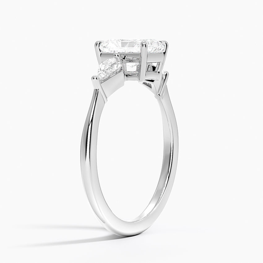 Luxe Cometa Three Stone Diamond Ring (1/3 ct. tw.) Platinum Radiant Engagement Ring