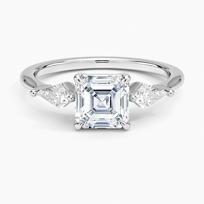Luxe Cometa Three Stone Diamond Ring (1/3 ct. tw.) Platinum Asscher Engagement Ring